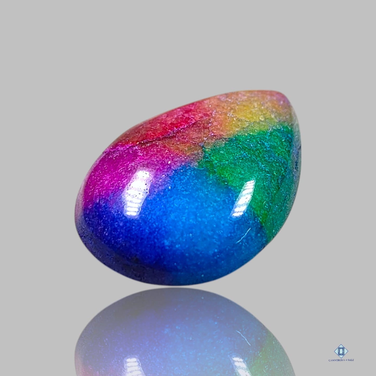 Rainbow Solar Quartz Pear Cabochons(Manmade)