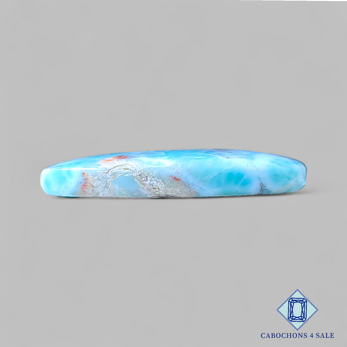 Cabujones ovalados de larimar rojo de 36 x 21 x 6 mm