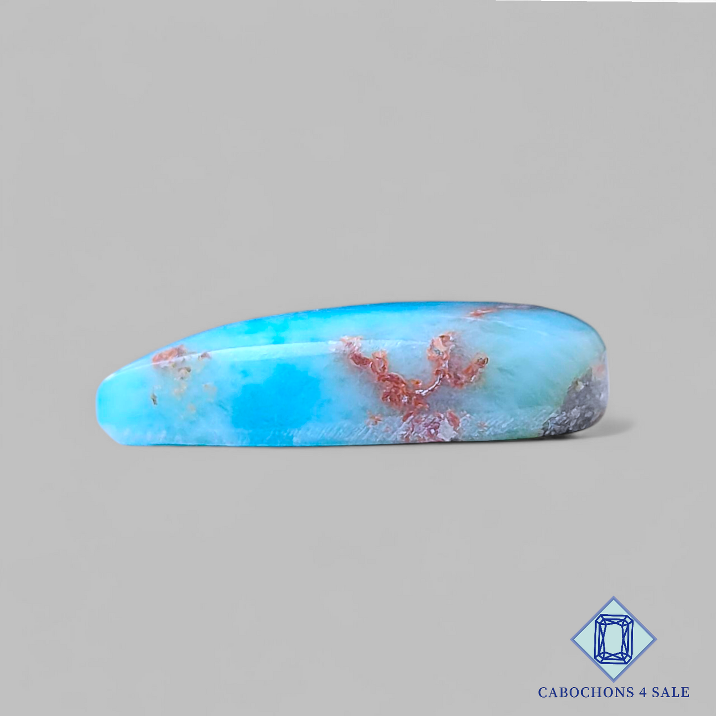 Cabujones de pera de larimar rojo de 25 x 15 x 6 mm