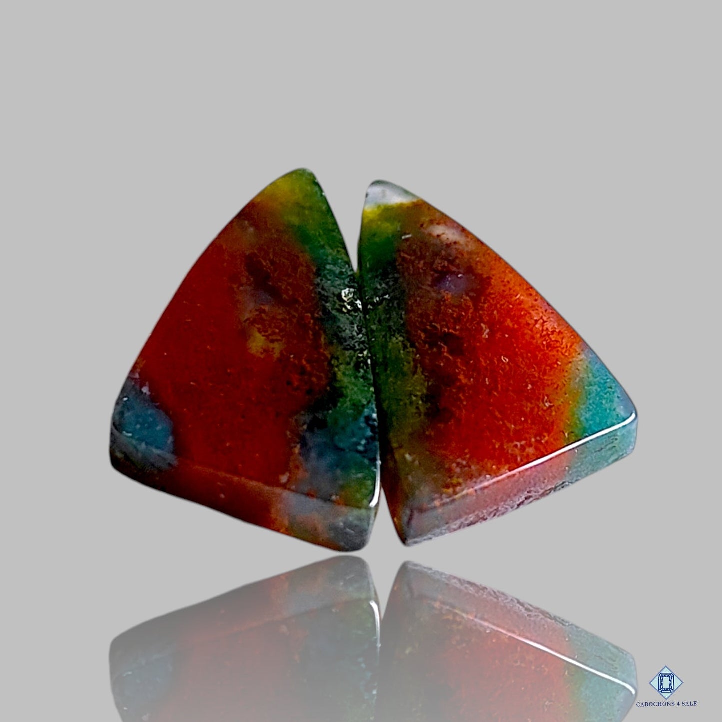 Pares de fantasía de ágata musgosa roja