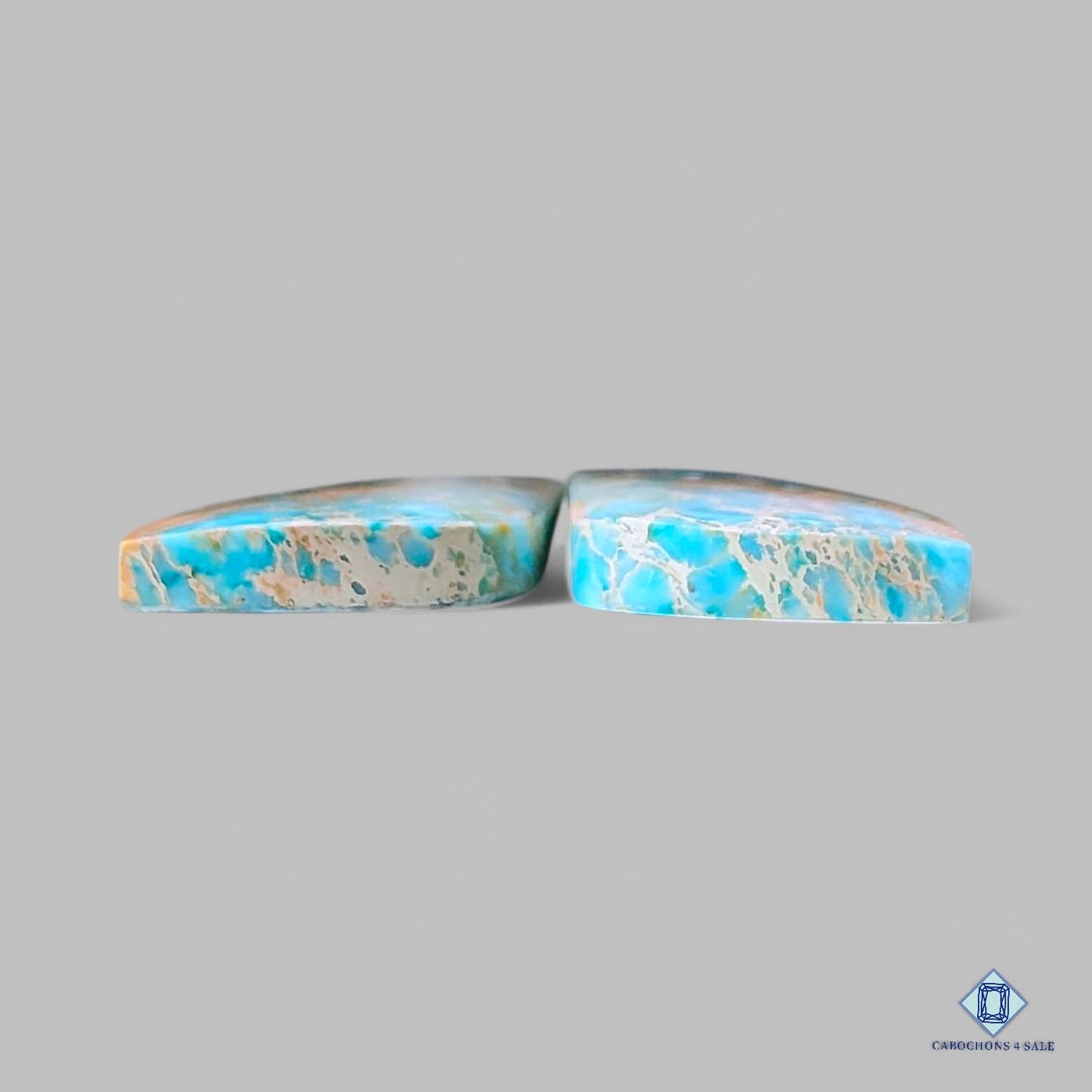 Natural Sea Sediment Jasper Gemstone Fancy Pairs 39*13*3mm from Madagascar available for sale