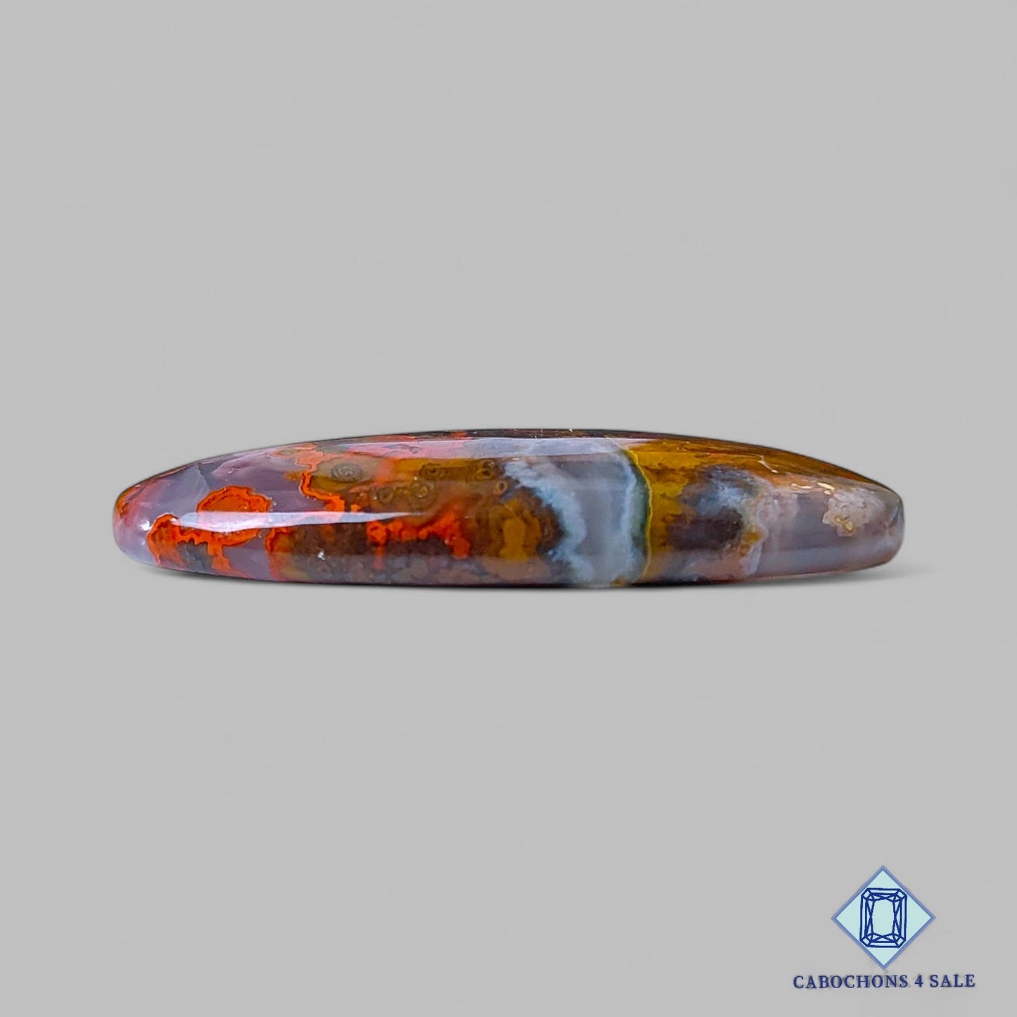 Natural Seam Agate Gemstone Oval Cabochons 42*23*6mm from Morocco available for sale