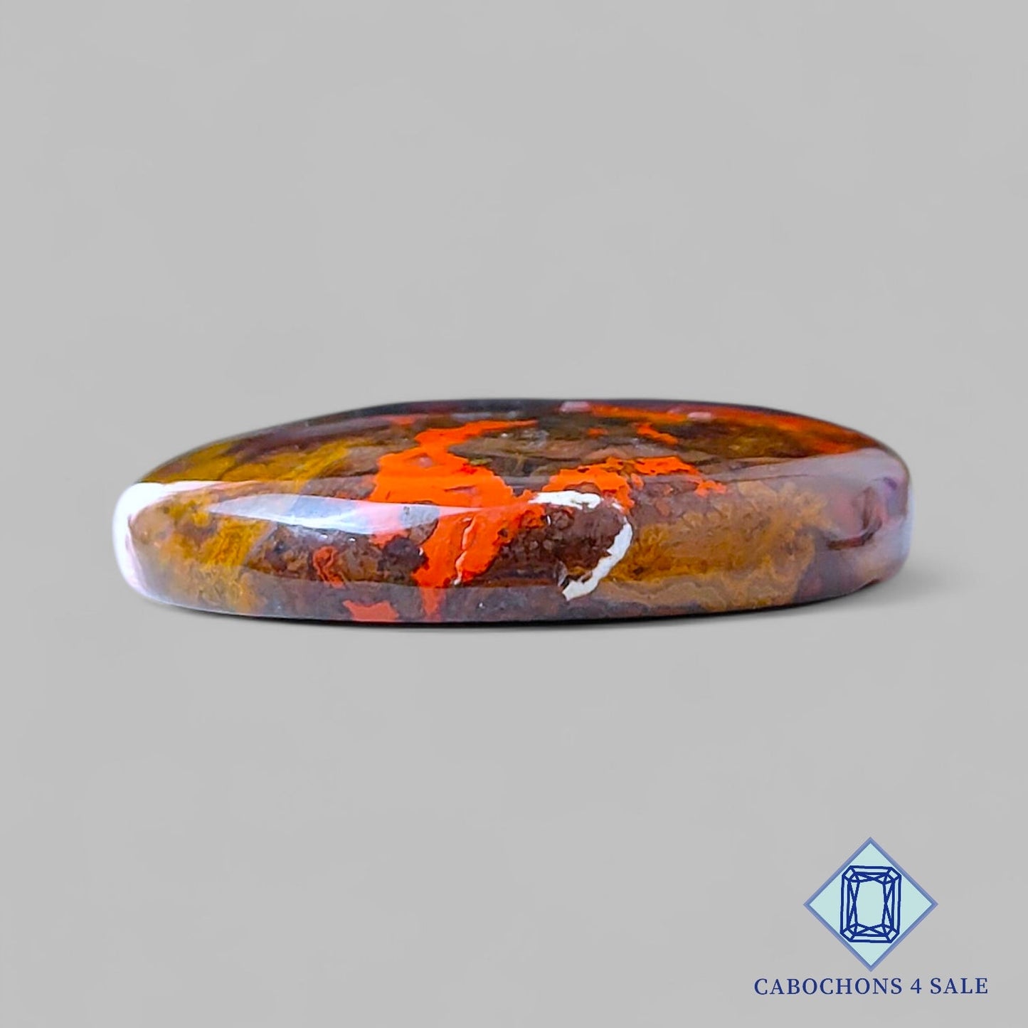 Cabujones redondos de ágata de costura natural de 27 x 5 mm, procedentes de Marruecos, disponibles para la venta.