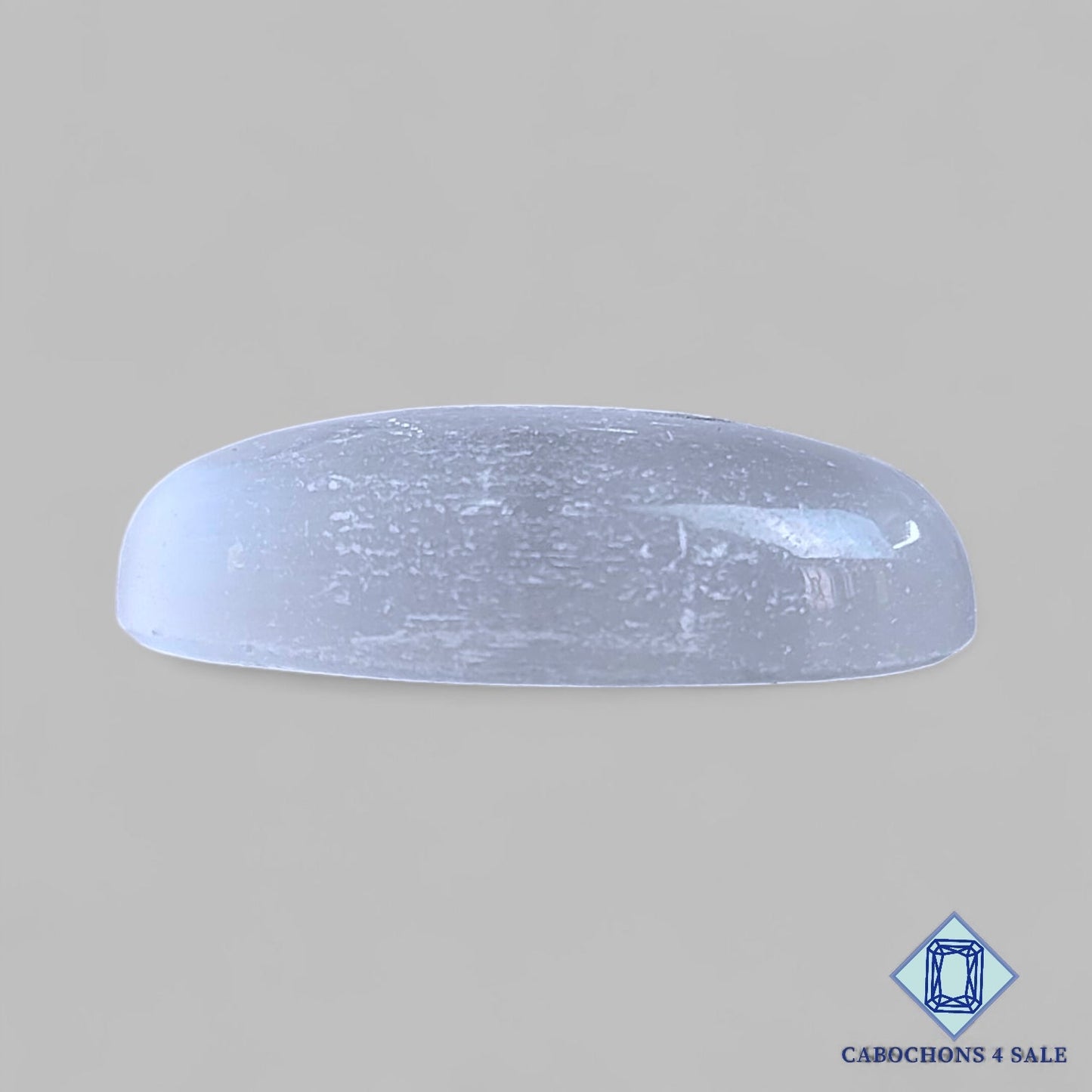 Cabujones ovalados de piedra preciosa de selenita natural de 30 x 18 x 8 mm, de México, disponibles para la venta.