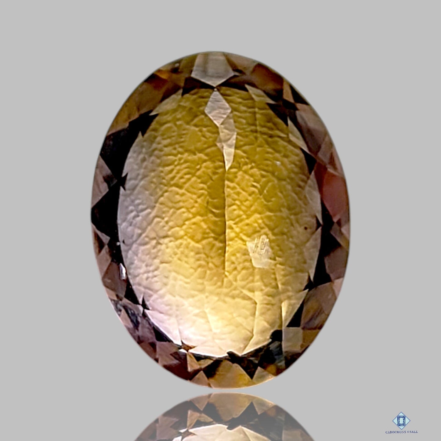 Cuarzo ahumado ovalado en todos los cortes