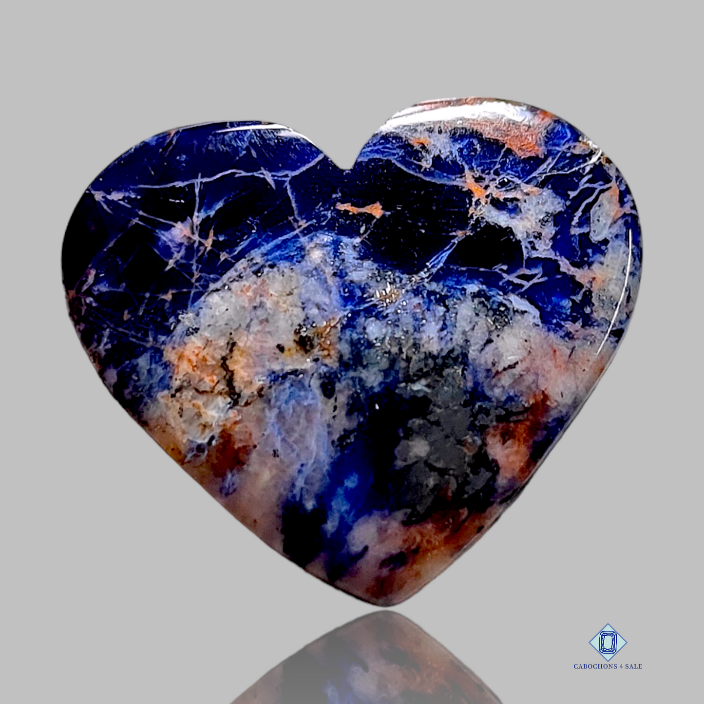 Sodalite-Heart-Cabochons
