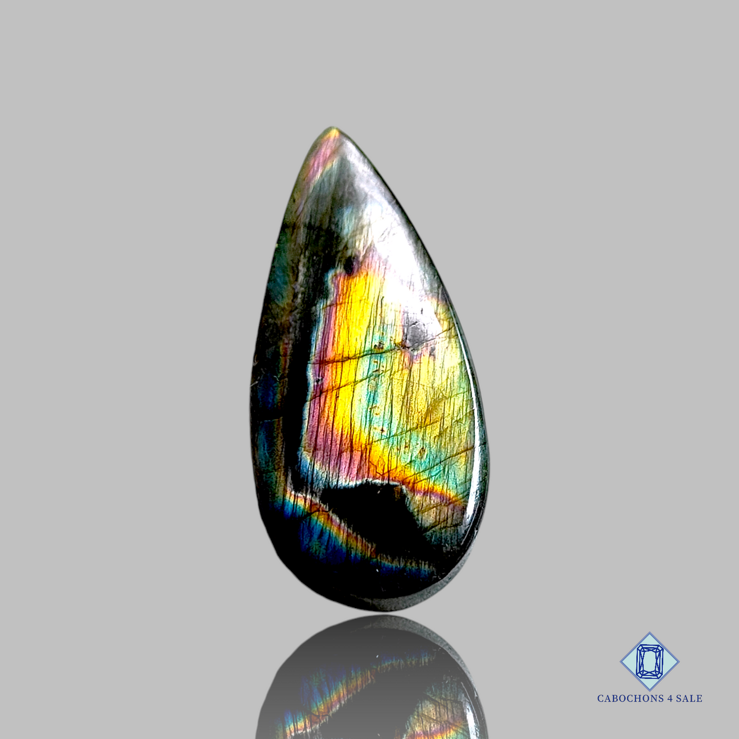 Cabujones de espectrolita-pera