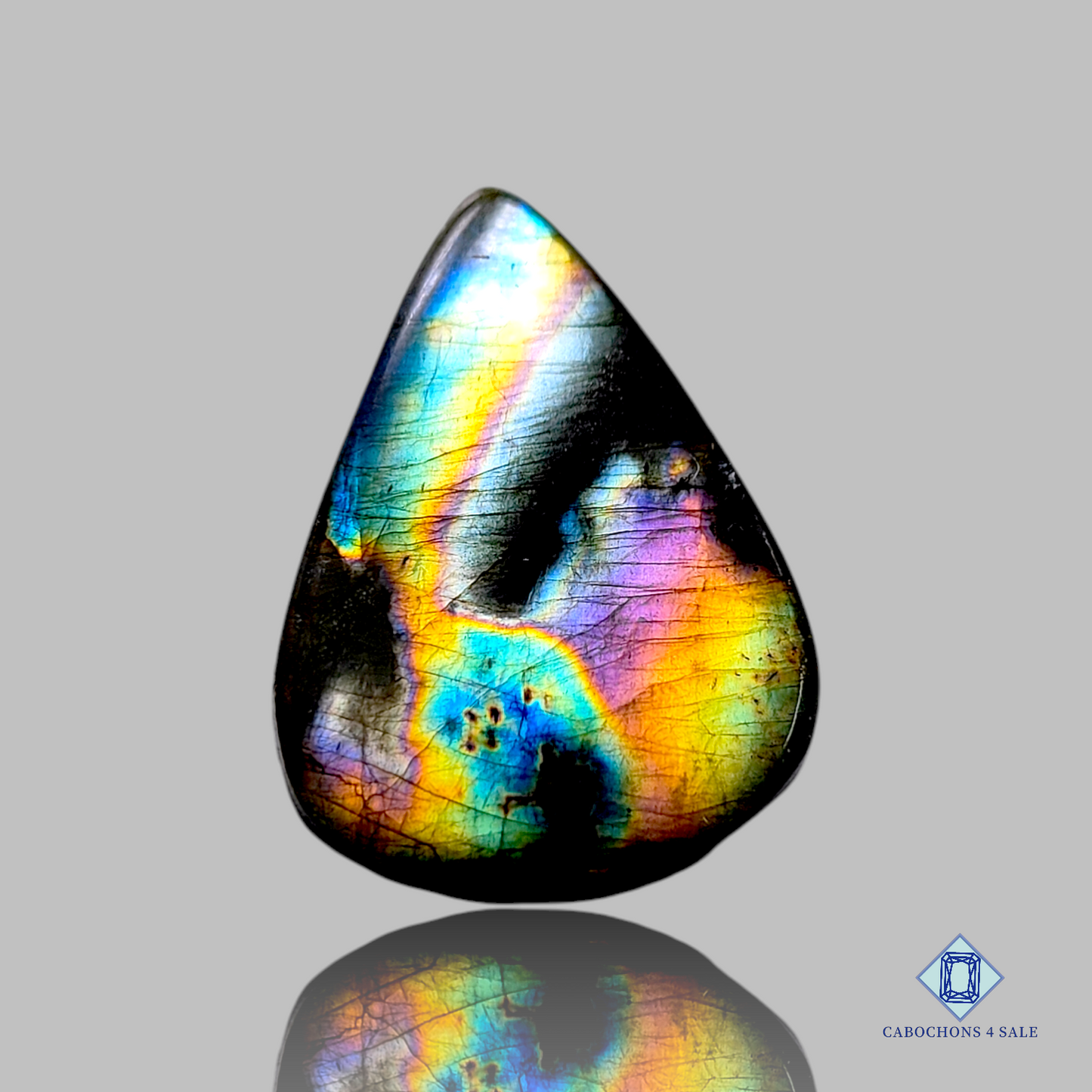 Cabujones de espectrolita-pera