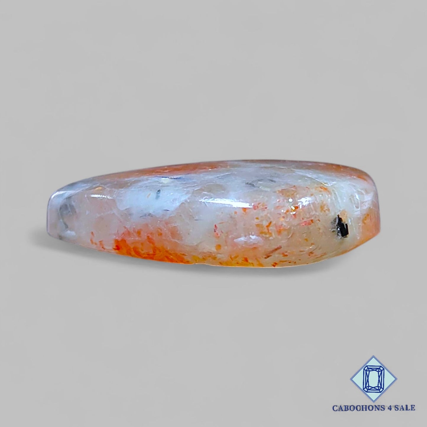 Natural Tanzanian Confetti Sunstone Gemstone Pear Cabochons 28*25*7mm available for sale