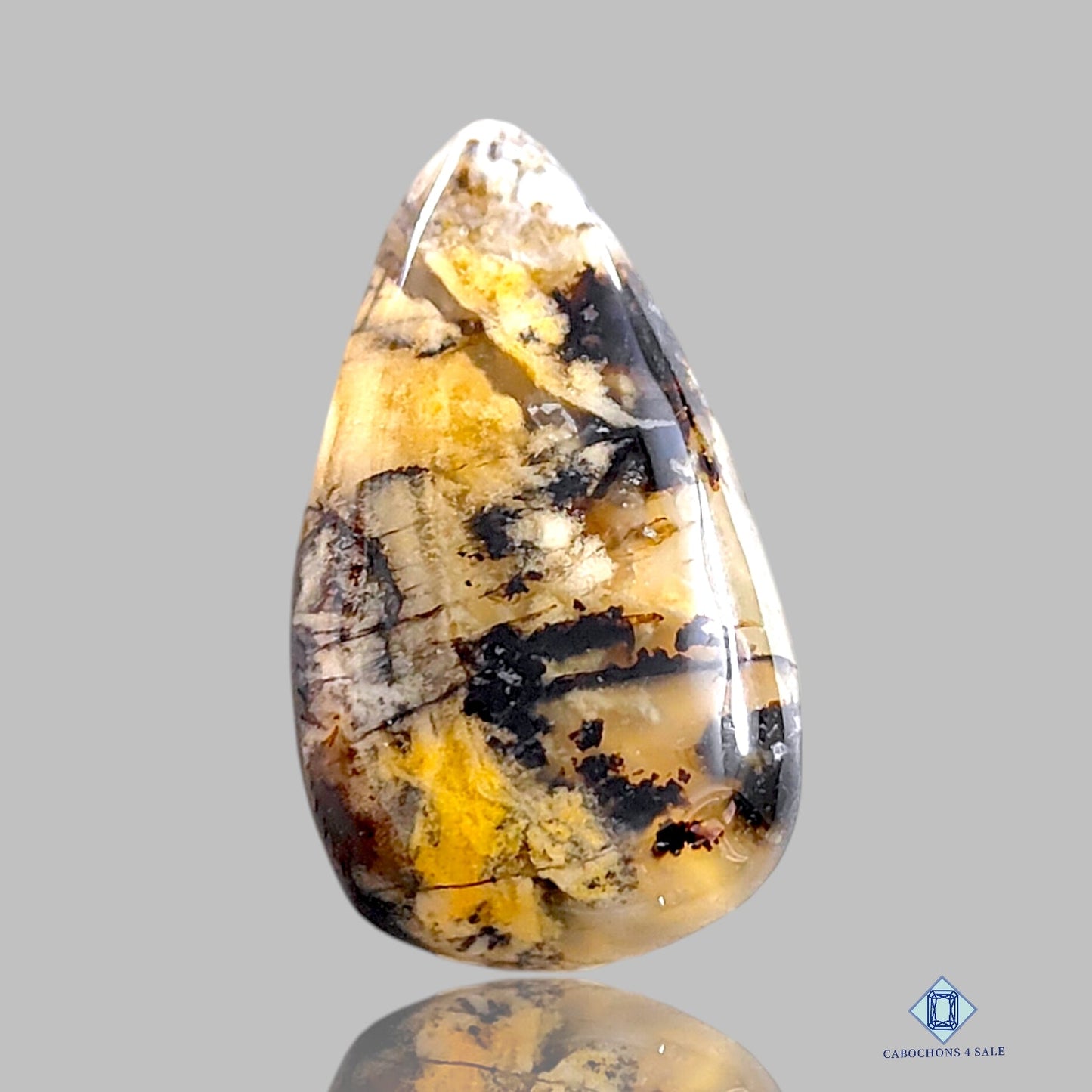 Cabujones de ágata dendrítica tigre en forma de pera