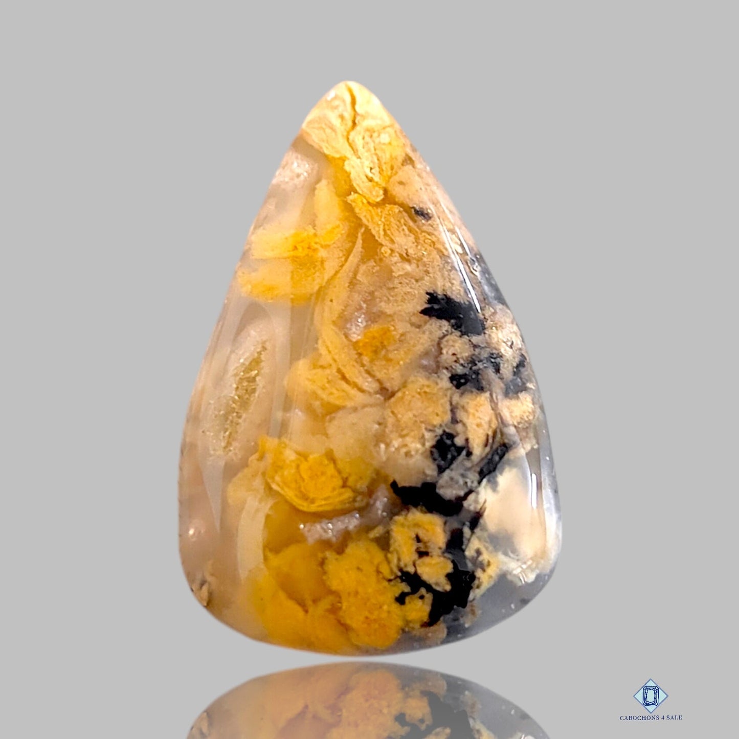 Cabujones de ágata dendrítica tigre en forma de pera