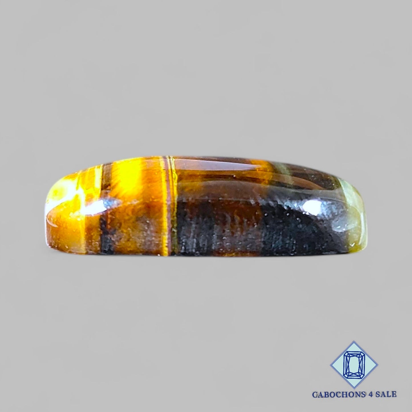 Cabujones rectangulares de piedra preciosa de ojo de tigre natural de 22 x 15 x 5 mm, procedentes de Sudáfrica, disponibles para la venta.