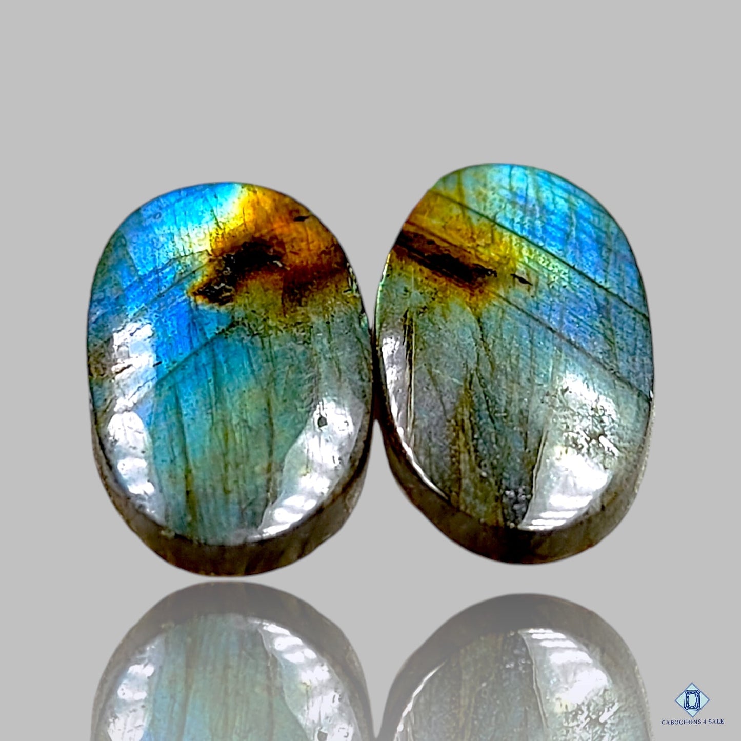 Multi color Labradorite Oval Pairs