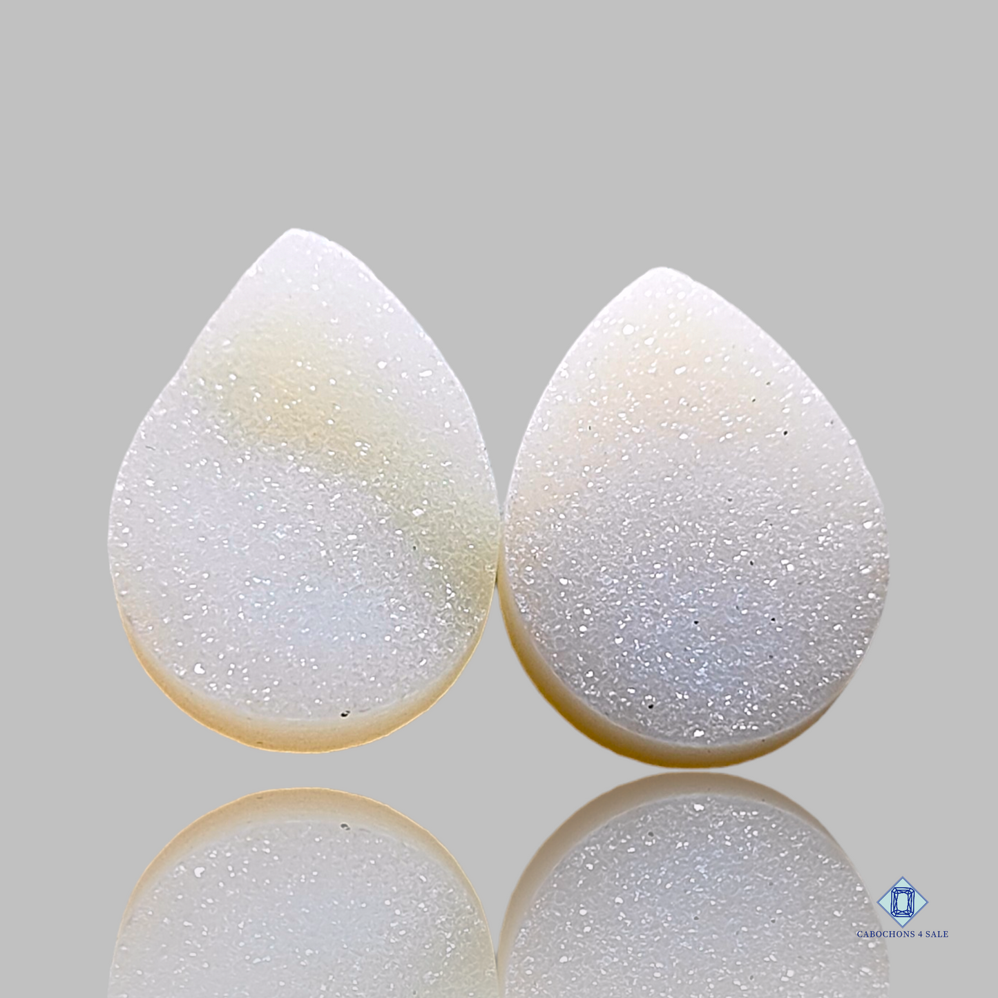 White Agate-pear-Druzy