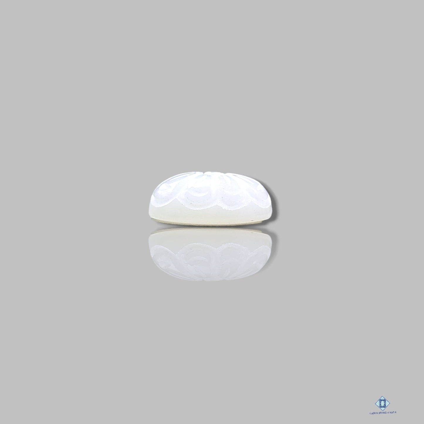 White Madras Moonstone Oval Carvings