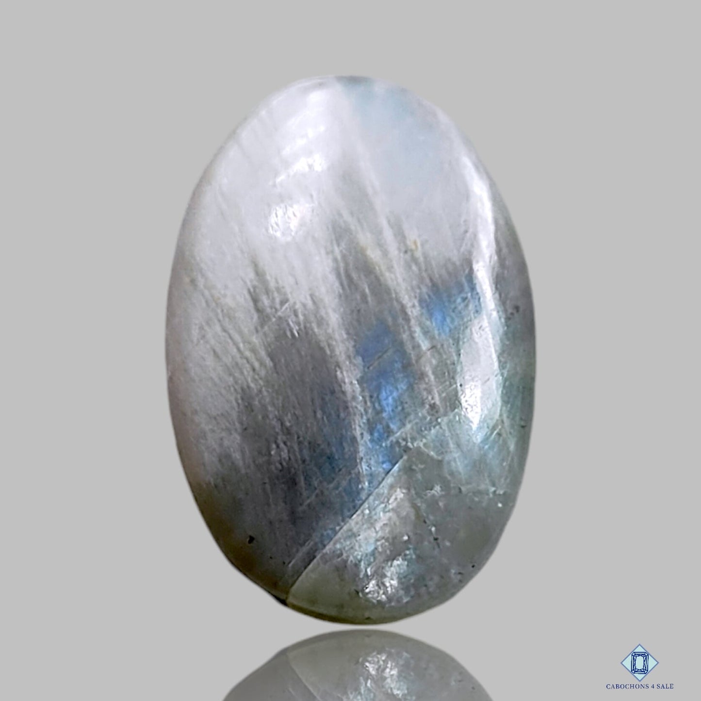 Cabujones ovalados de piedra lunar blanca