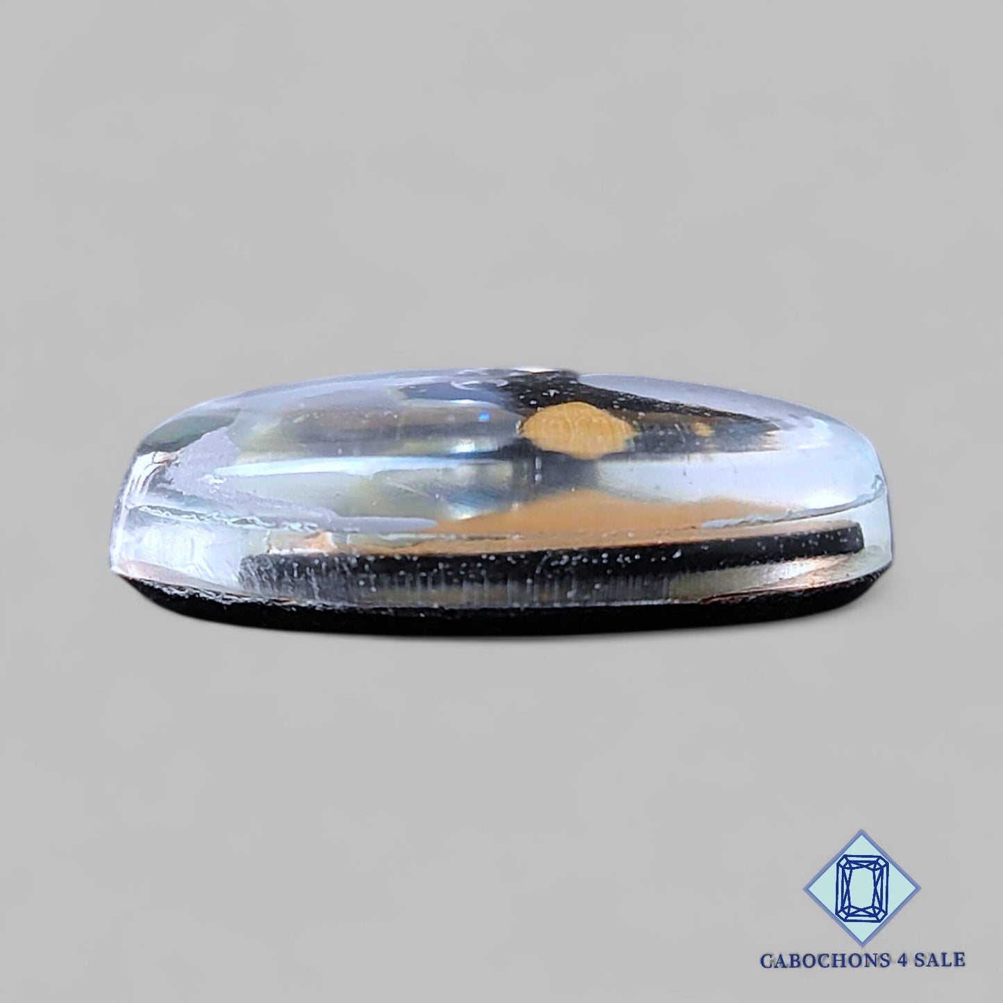 Wood Hill Black Onyx + Crystal Quartz Doublet Gemstone Oval Doublets 29*22*8mm available for sale