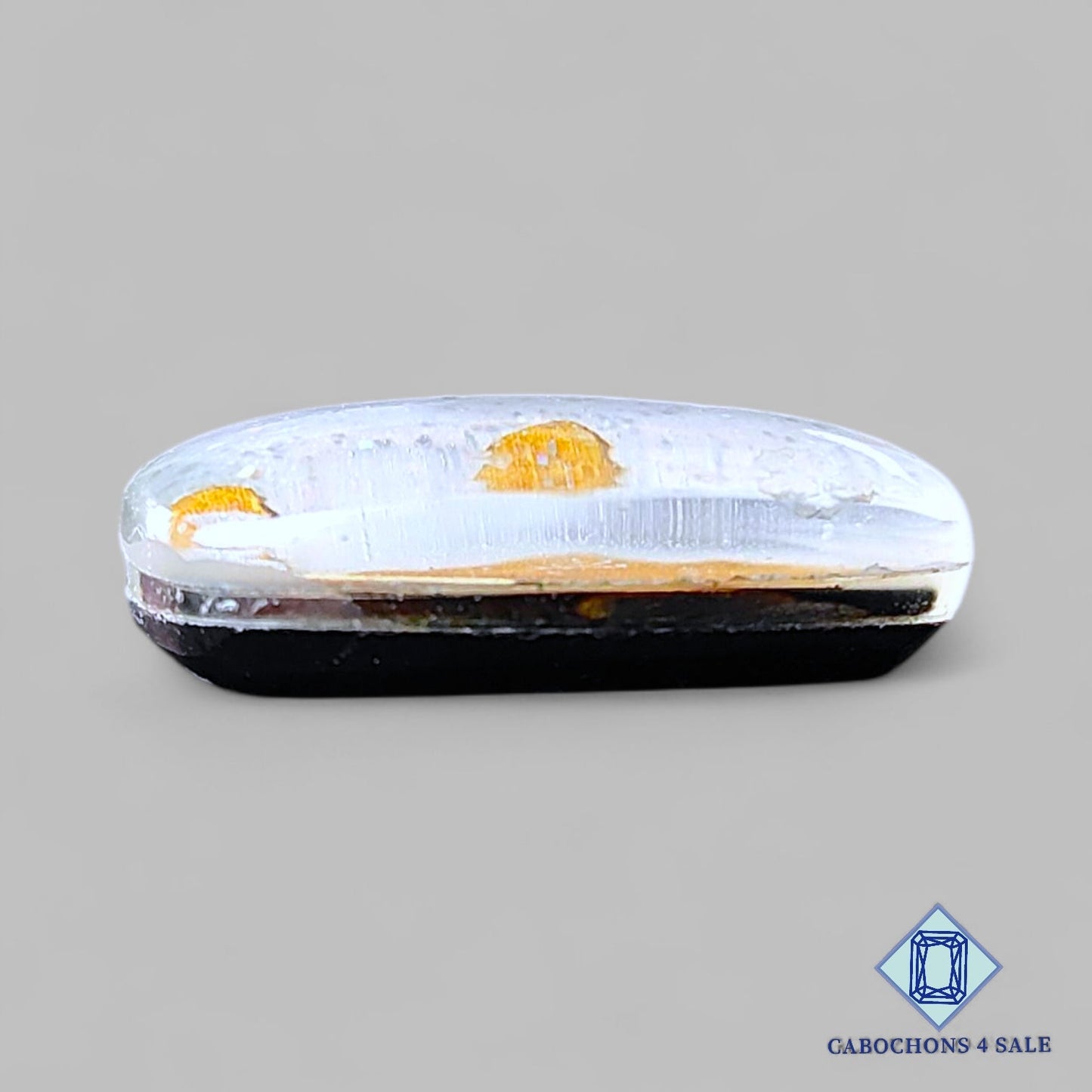 Piedras preciosas rectangulares dobles de nácar y cuarzo cristal de Wood Hill, 24 x 18 x 7 mm, disponibles para la venta.