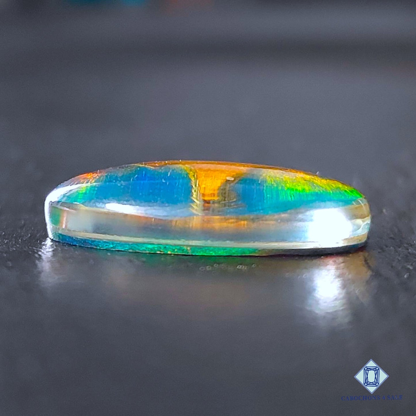 Natural Wooden Hill Inlay in Crystal and Aurora Opal Doublet Gemstone Oval Doublets 23*16*5mm available for sale