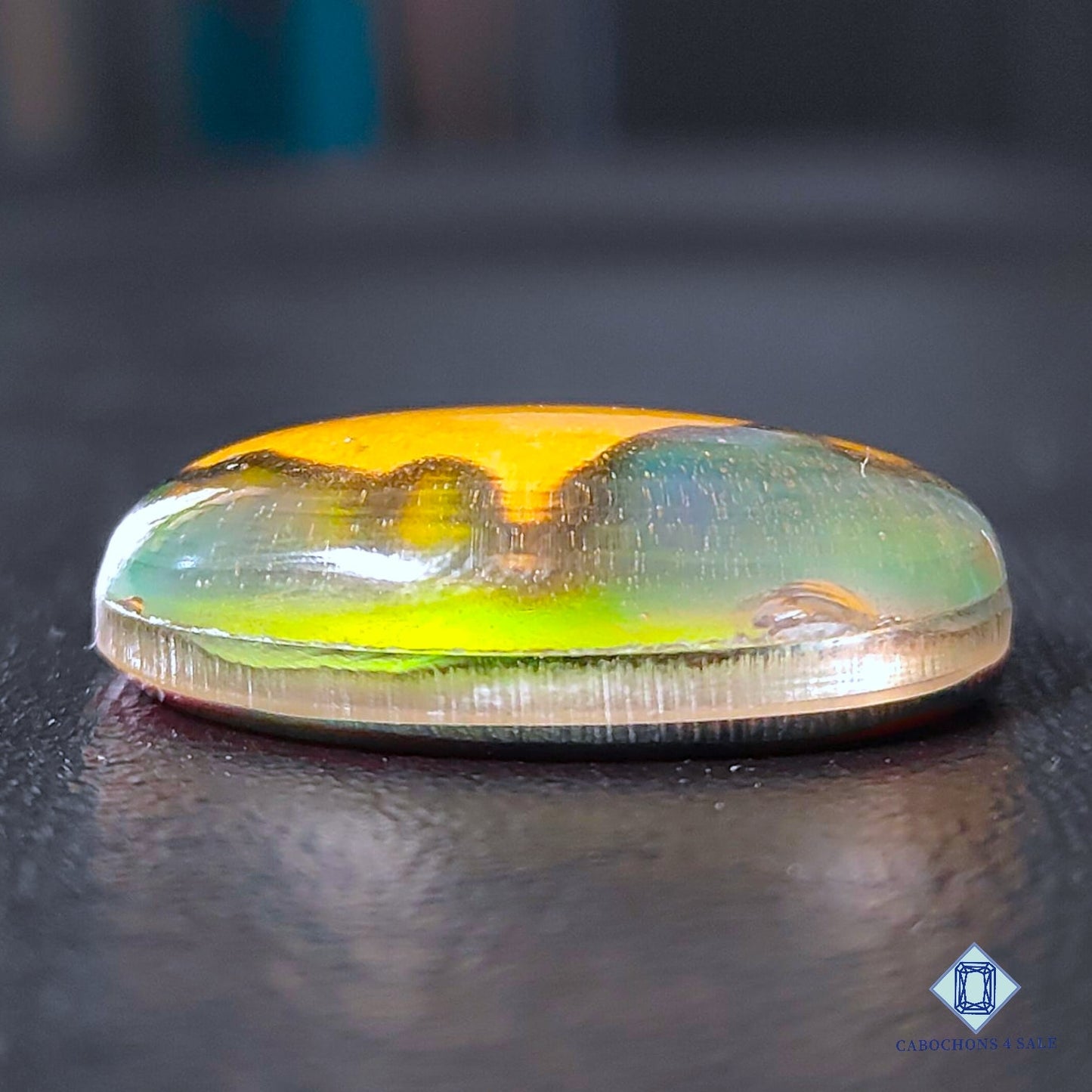 Wooden Hill Inlay in Crystal and Aurora Opal Doublet Gemstone Oval Cabochons 28*21*8mm available for sale