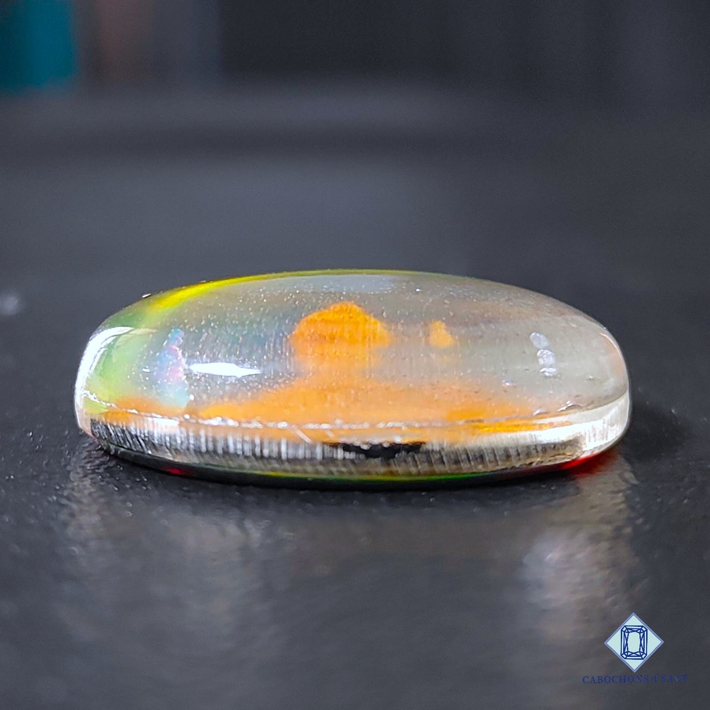 Wooden Hill Inlay in Crystal and Aurora Opal Doublet Gemstone Oval Cabochons 26*20*8mm available for sale