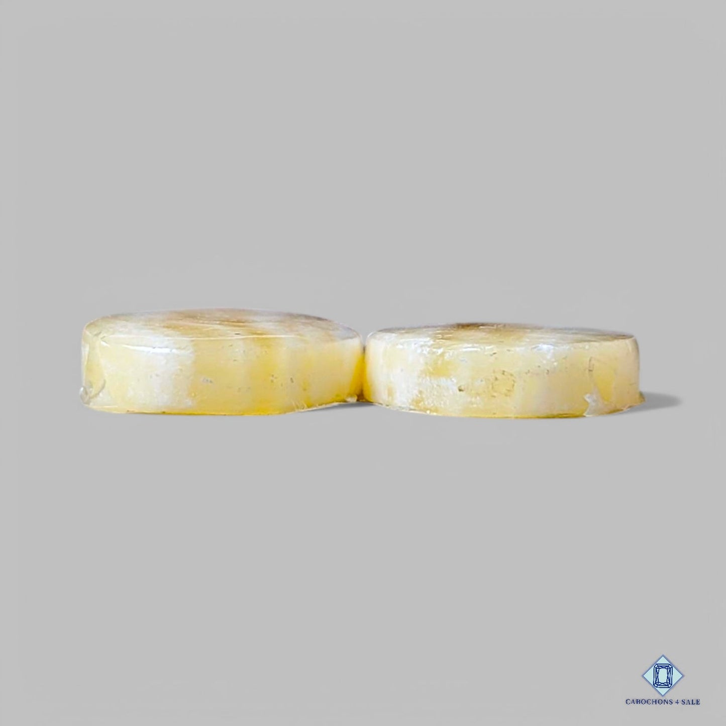 Natural Yellow Calcite Gemstone Oval Pairs 29*15*5mm from Mexico available for sale