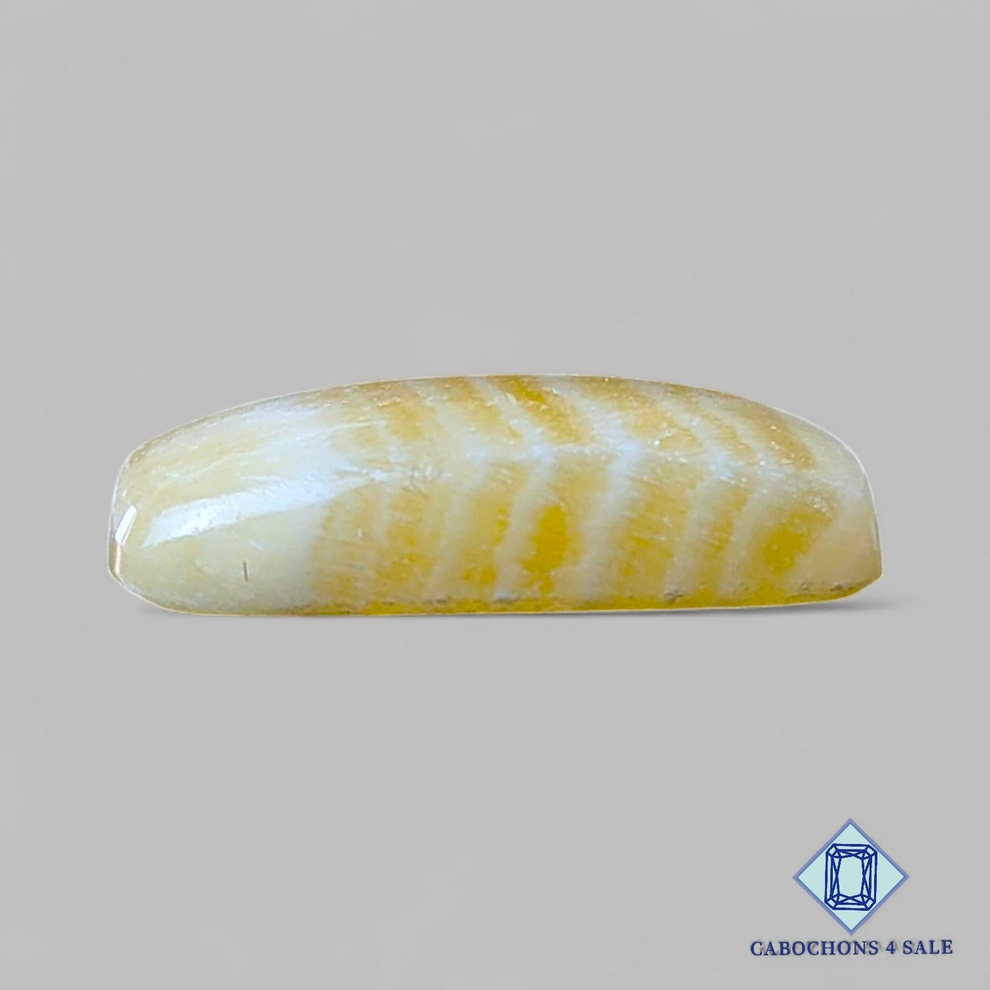 Cabujones rectangulares de piedra preciosa de calcita amarilla natural de 27 x 20 x 7 mm, procedentes de México, disponibles para la venta.