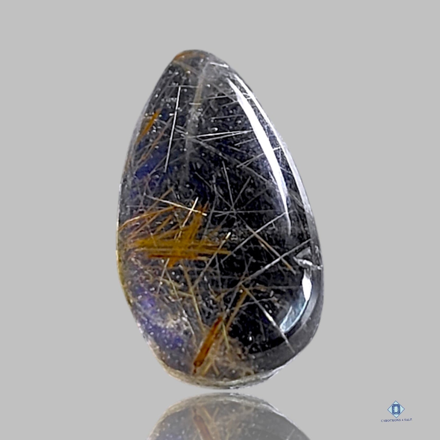 Blue Labradorite + rutile Crystal Quartz Doublets Pear Doublets