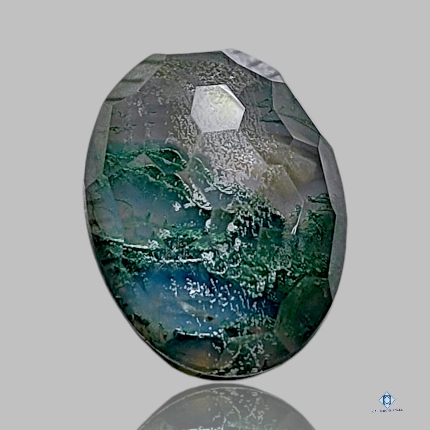 Moss Agate + Crystal Quartz Doublets oval Doublets