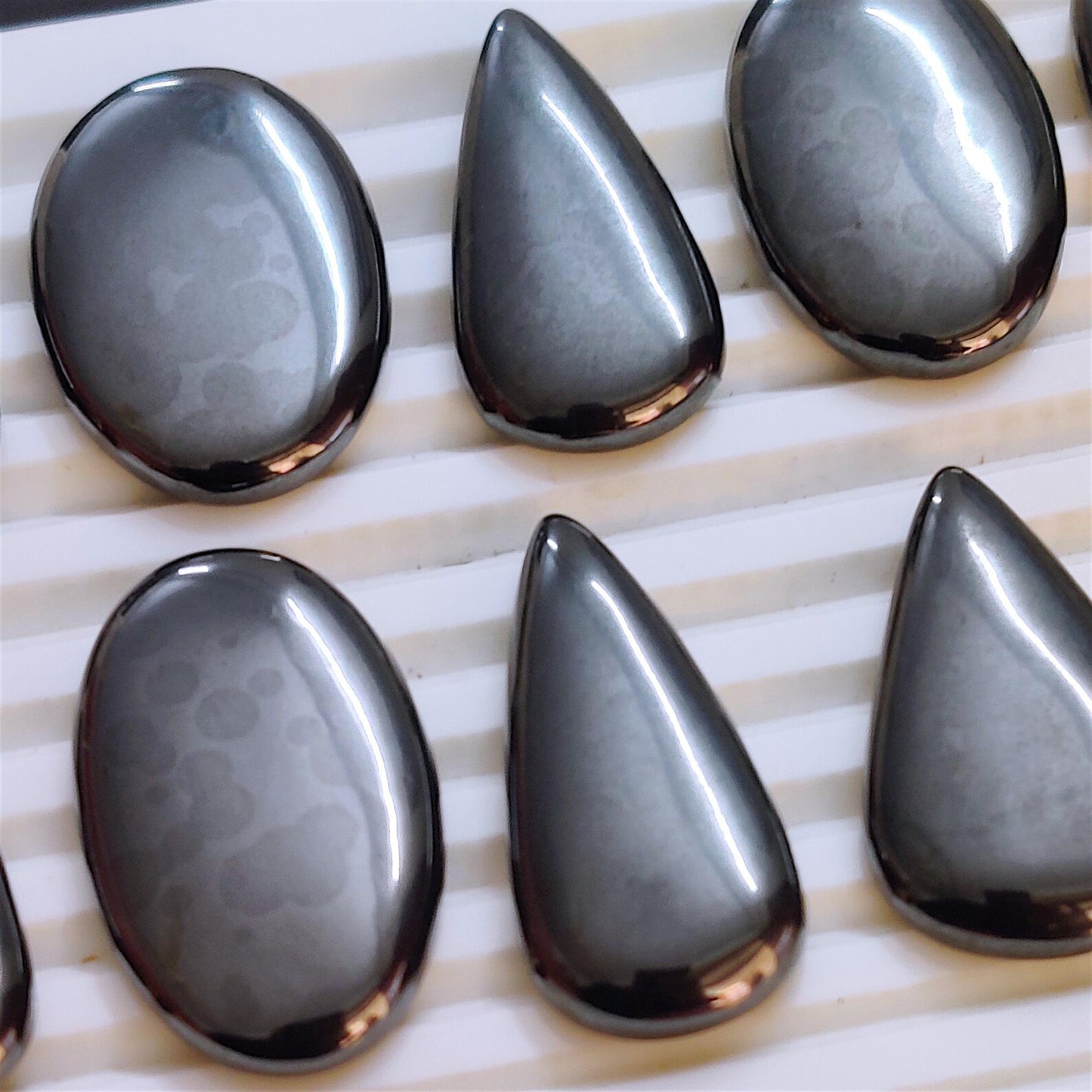 Hematite Cabochons for Jewelry Making | Natural Hematite Gemstone | Loose Stones