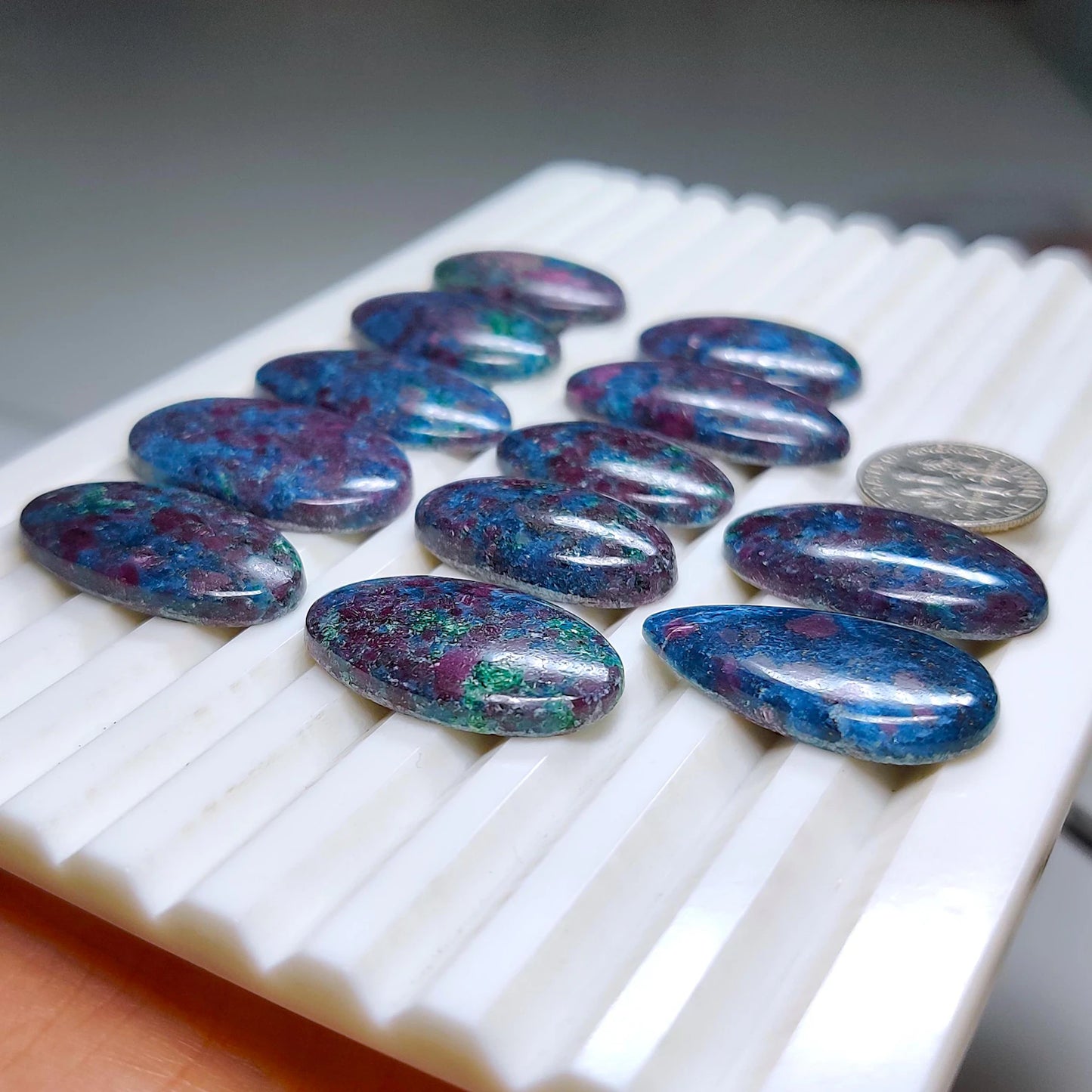 Ruby Kyanite Cabochons for Jewelry Making | Natural Ruby in Kyanite Gemstone | Loose Stones