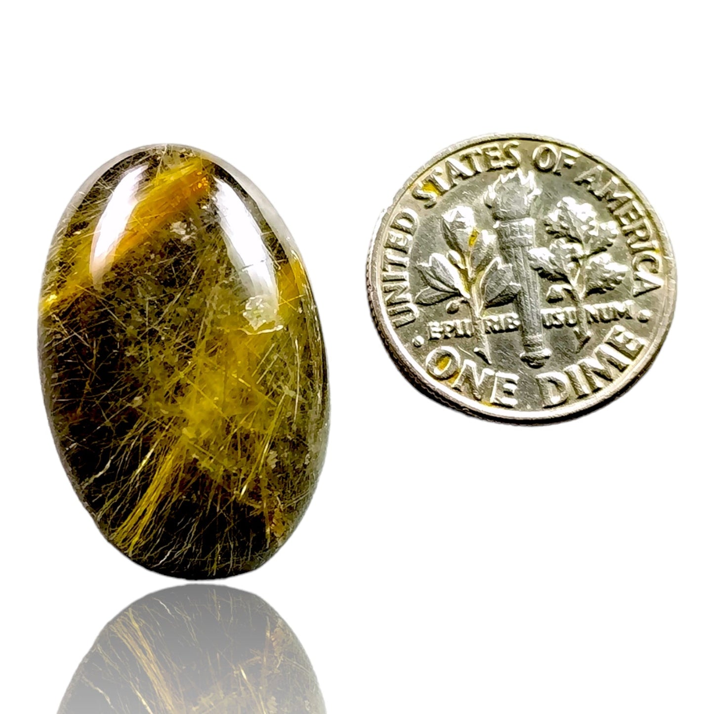 Doblete de rutilo dorado de hematita