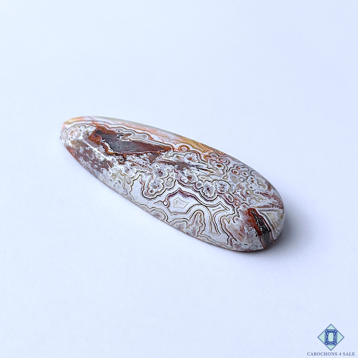 Natural Crazy Lace Agate Pear Cabochons 31x12x5mm