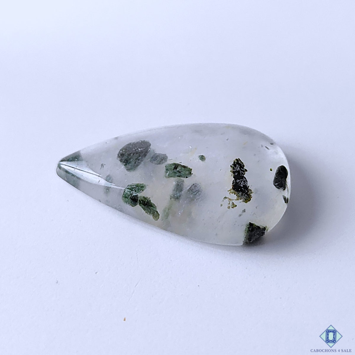 Green Tourmaline Quartz Pear Cabochons 28x18x5mm