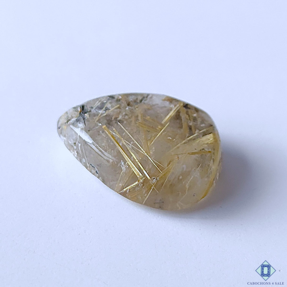 Golden Rutile Quartz Pear Cabochons 22x16x7mm