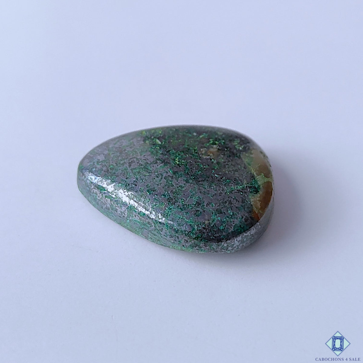 Azurite Gun Metal Pear Cabochons 25x21x7mm