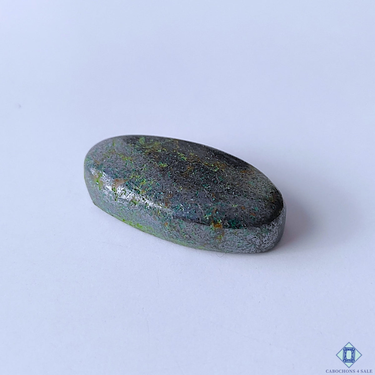 Azurite Gun Metal Oval Cabochons 29x14x7mm