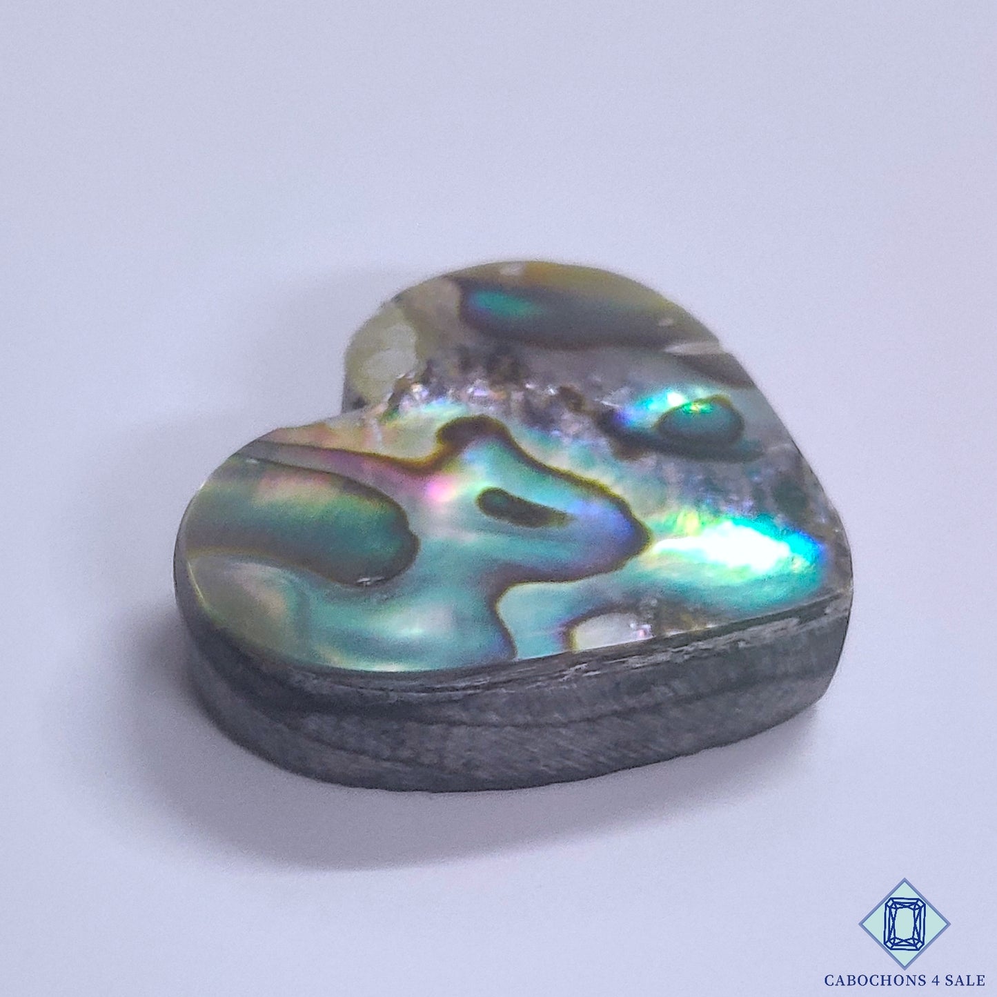 Abalone Shell Heart Cabochons 27x22x7mm