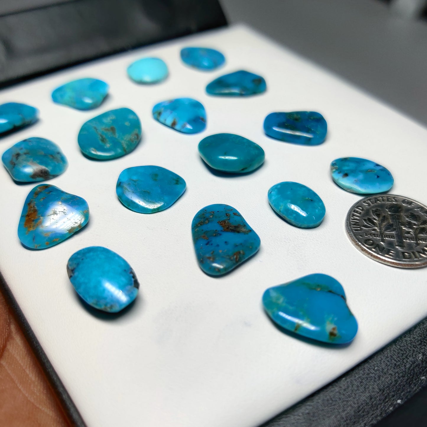 Natural Turquoise Gemstone Cabochons | Blue Green Stone for Rings & Pendants