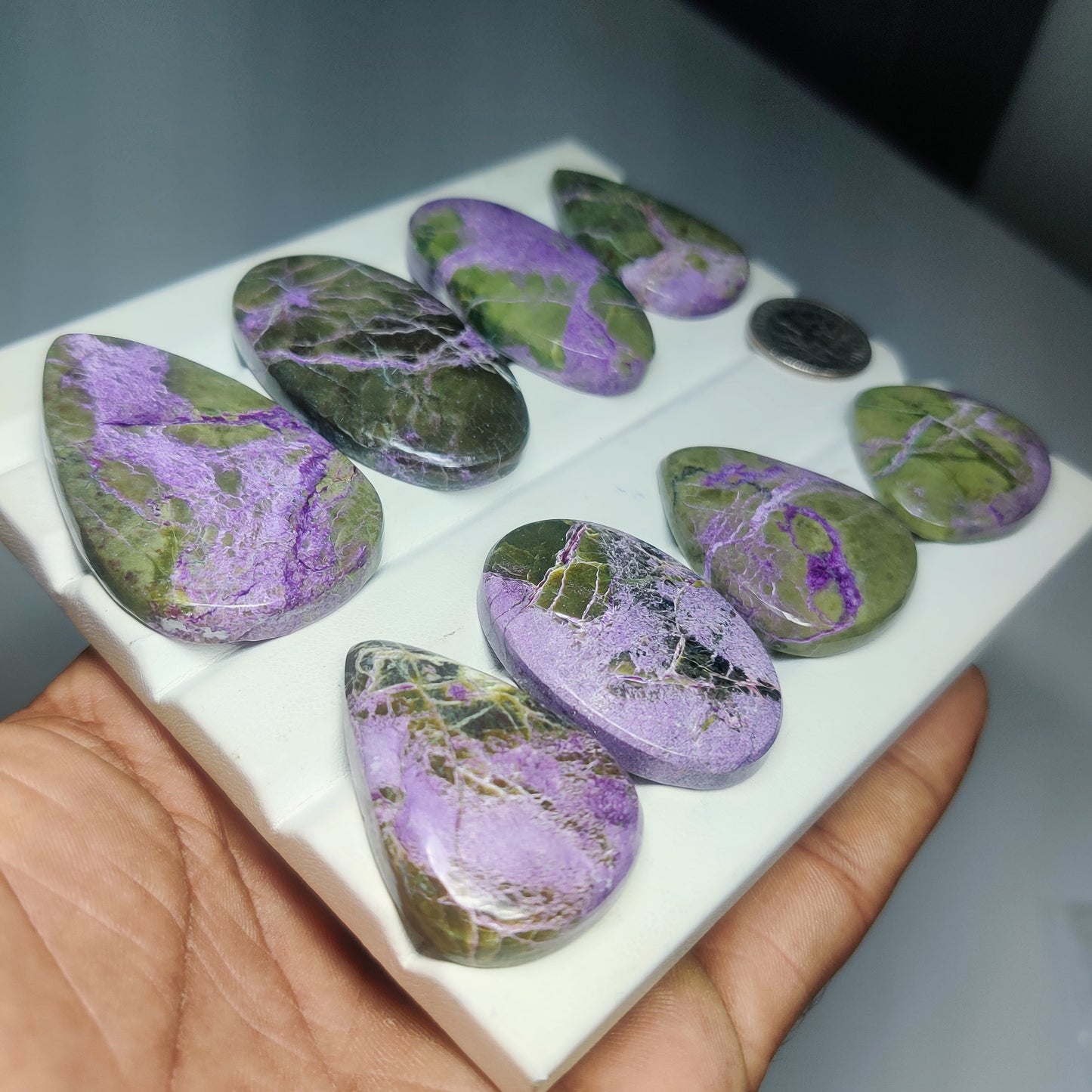 Premium Natural Stichtite Cabochons | Rare Purple Gemstones for Unique Jewelry Creations
