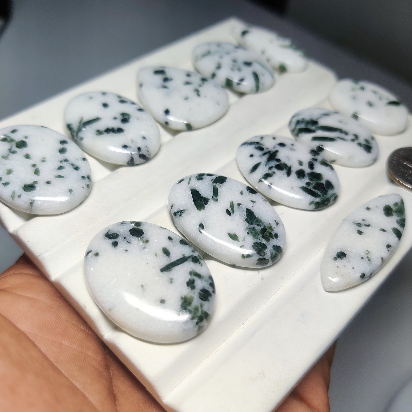 Natural Green Tourmaline Agate Gemstone Cabochon | Premium Loose Tourmaline Agate Stone for Jewelry Making | Handmade Polished Cabochon