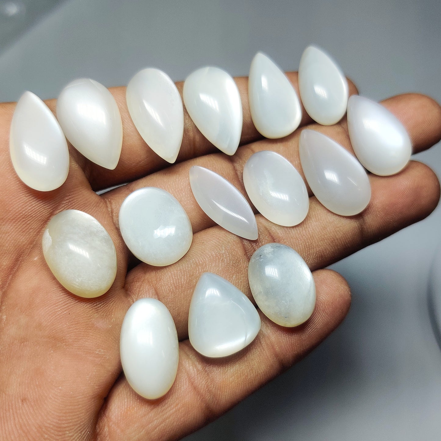 White Moonstone Cabochons for Jewelry Making | Natural White Moonstone Gemstone