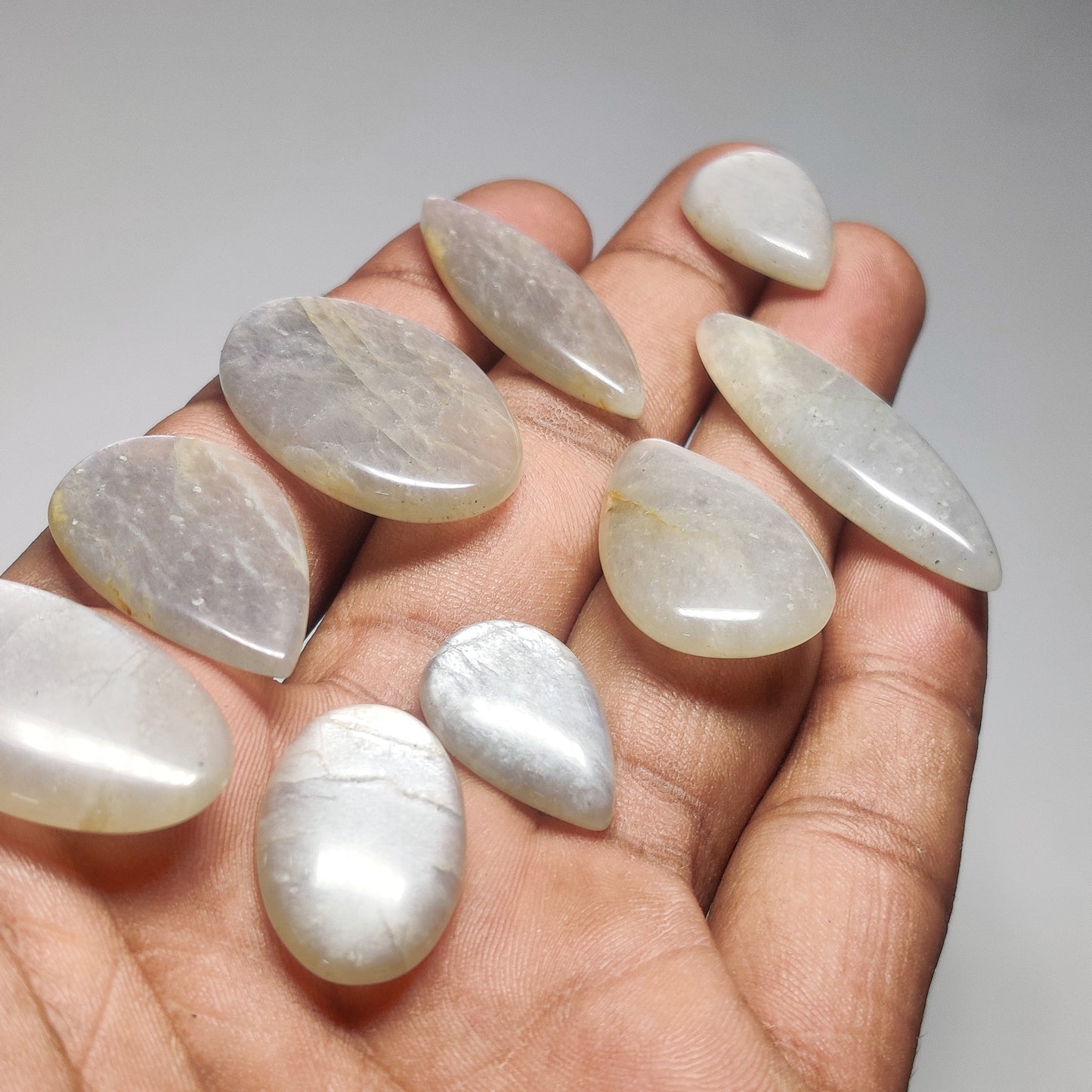 Grey Moonstone Cabochon | Genuine Flash Moonstone for Artisan & Designer Jewelry