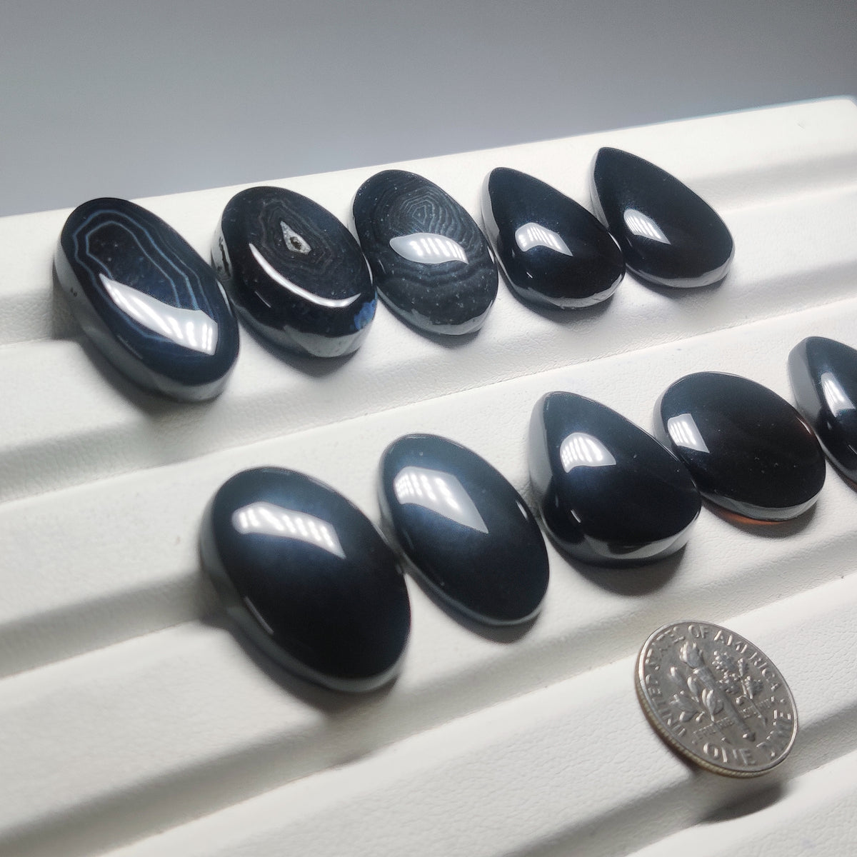 Natural Black Onyx Gemstone Cabochon | Deep Black Loose Stone for Jewelry Making | Bold Minimalist Gemstone
