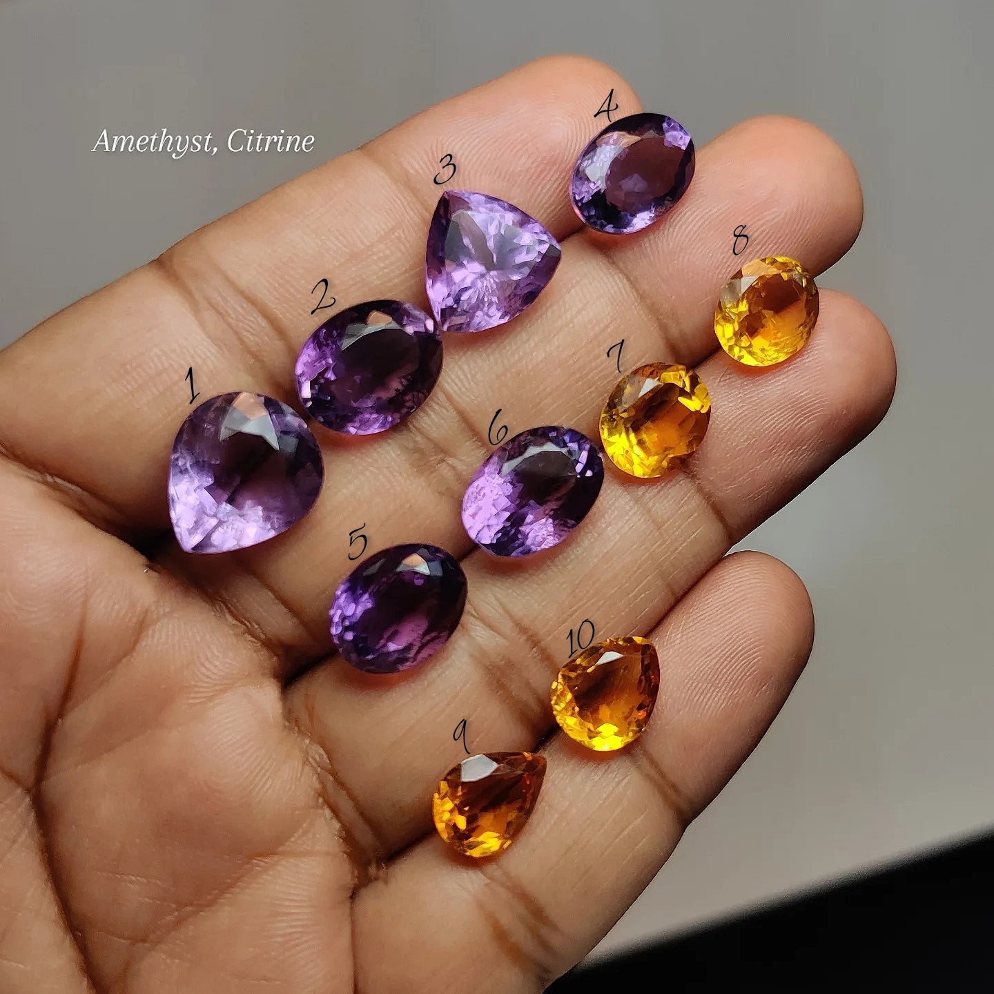Natural Amethyst & Citrine Gemstones for Jewelry Making |Loose Gemstones, Multiple Options