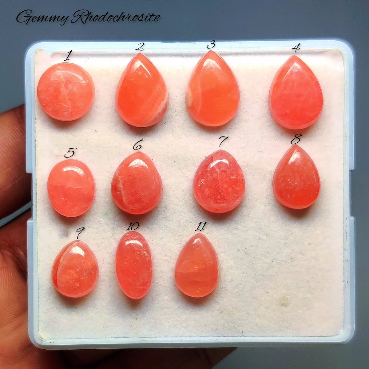 Natural Rhodochrosite Gemstone Cabochon | Pink Banded Loose Stone for Jewelry Making | Premium Artisan Cut