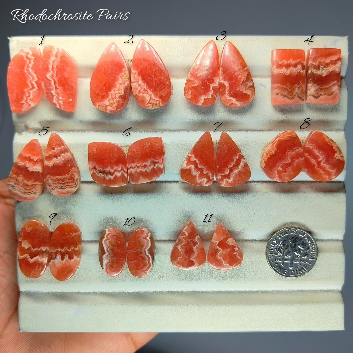 Natural Rhodochrosite Gemstone Cabochon | Pink Banded Loose Stone for Jewelry Making | Premium Artisan Cut