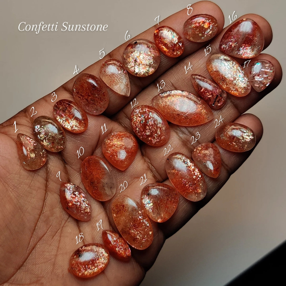 Natural Confetti Sunstone Gemstone | Colorful Loose Stone for Jewelry Making | Sparkling Natural Gemstone