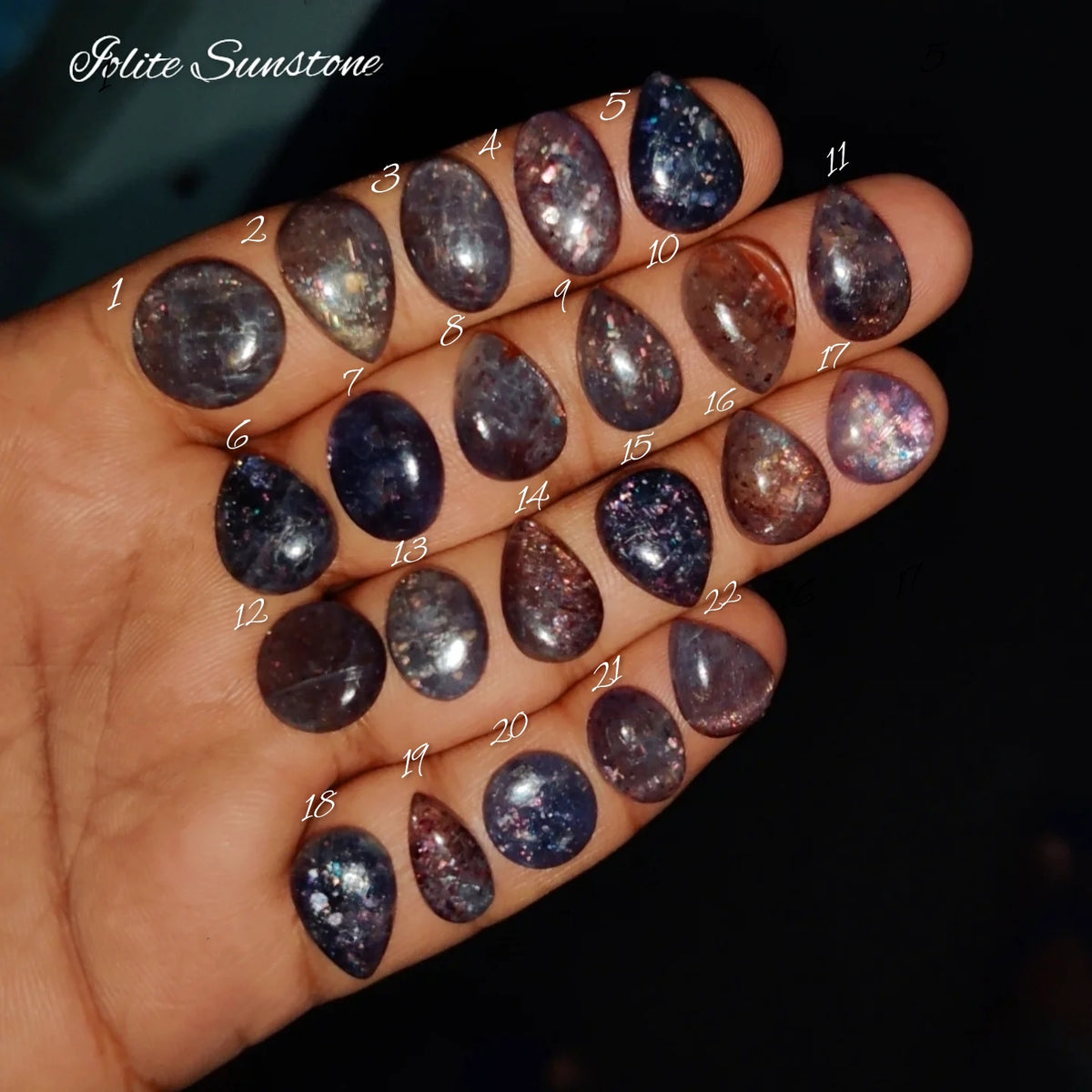 Natural Iolite Sunstone for Jewelry Making | Premium Aventurescent Cabochons