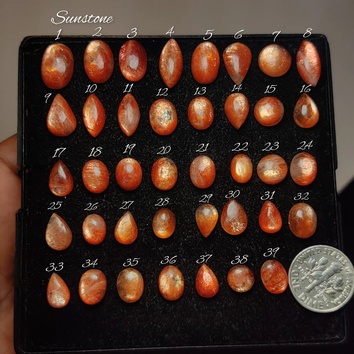 Natural Sunstone Gemstone Cabochon | Sparkling Sunstone for Jewelry Making